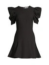 Likely Alia Puff-sleeve Mini Dress In Black