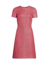 St John Women's Luxe Sequin Knit Studded Dress In Coral
