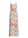 All Things Mochi Melissa Floral Silk Maxi Dress In White Floral