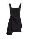 Acler Clarke Scoopneck Knotted Drape Dress In Black