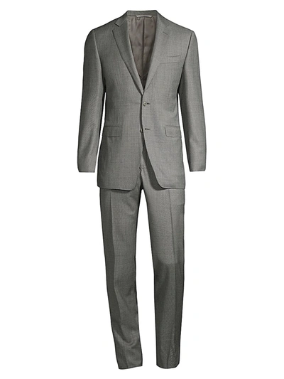 Canali Men's Micro-pattern Wool Suit In Grey