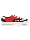 Amiri Men's Colorblock Skeleton Sneakers In Black Red