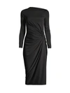 Donna Karan Side Ruched Jersey Dress In Black