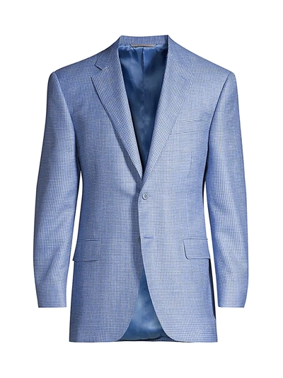 Canali Men's Houndstooth Woven Wool Sport Coat In Blue