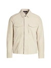 Ermenegildo Zegna Men's Nappa Leather Shirt Jacket In Cream