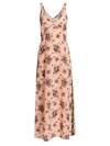 R13 Women's Floral & Leopard Trim Slip Dress In Light Pink Leopard