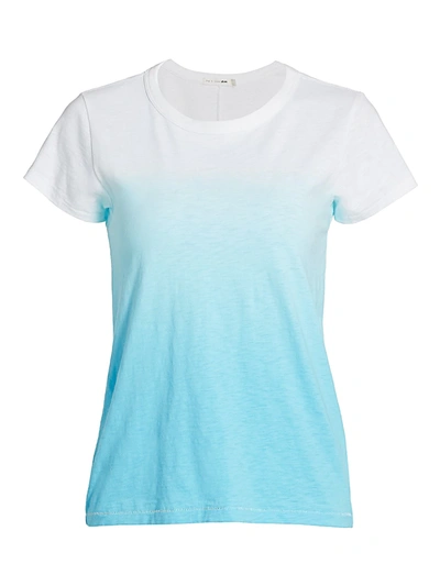 Rag & Bone Dip-dye T-shirt In Aqua
