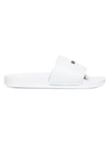 Msgm Men's Micro-logo Pool Slides In White