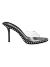 Alexander Wang Nova Studded Pvc & Leather Mules In Black