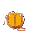 Loewe Women's Small Horseshoe Colorblock Leather Saddle Bag In Yellow
