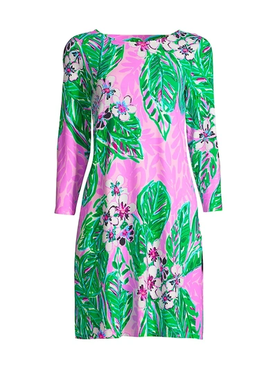 Lilly Pulitzer Ophelia Floral Shift Dress In Magnolia Lilac Leidees Night