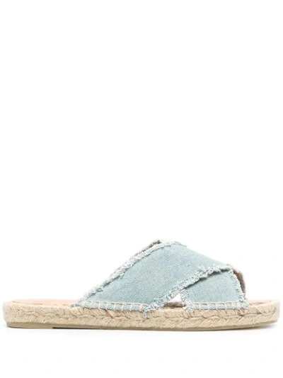 Castaã±er Palmera Flat Canvas Espadrille Sandals In Light Blue