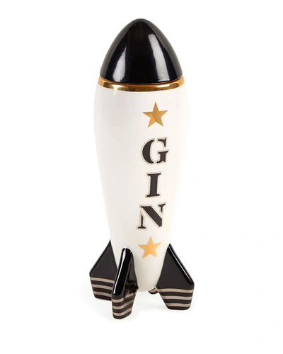 Jonathan Adler Gin Rocket Decanter In White/black