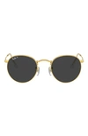 Ray Ban 53mm Evolve Photochromic Round Sunglasses In Shiny Gold