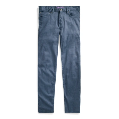 Ralph Lauren Slim Fit Linen-cotton Stretch Jean In Washed Sea Blue