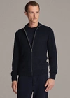 Ralph Lauren Silk-cotton Full-zip Sweater In Classic Chairman Navy
