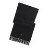 Polo Ralph Lauren Fringe Virgin Wool Scarf In Black