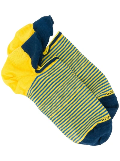 Marcoliani Striped Slip-on Socks In Yellow