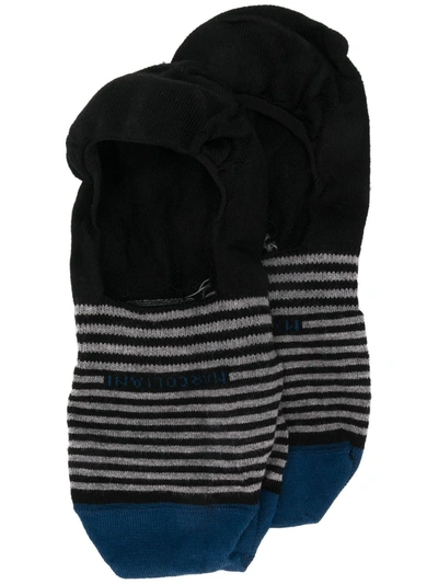 Marcoliani Striped Slip-on Socks In Black