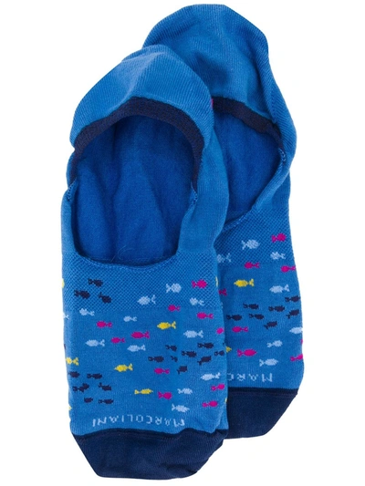 Marcoliani Printed Slip-on Socks In Blue