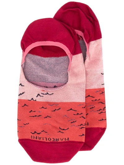 Marcoliani Printed Slip-on Socks In Red