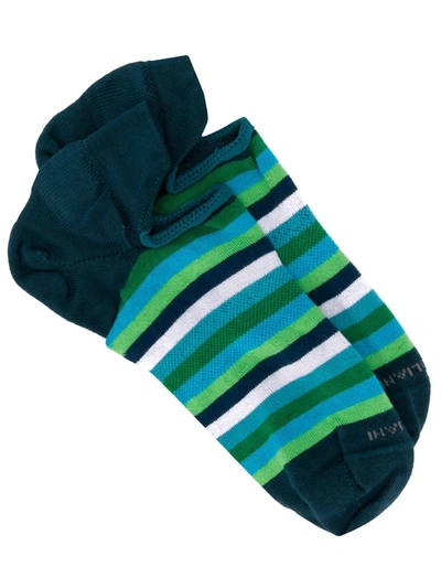Marcoliani Striped Slip-on Socks In Green