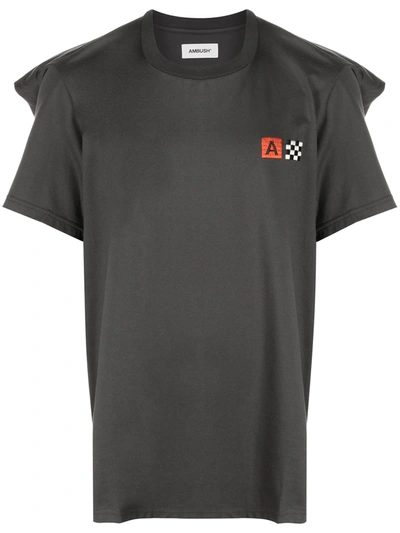Ambush Folded-edge Crew-neck T-shirt In Grey