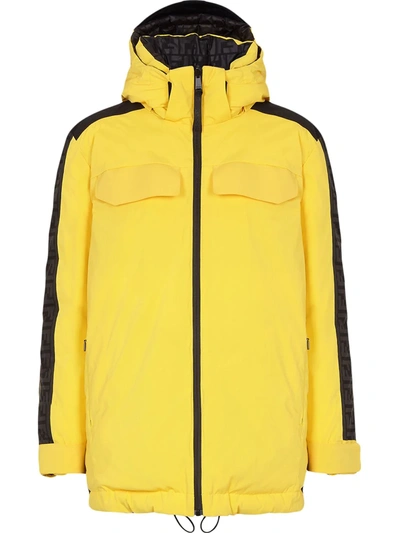 Fendi Down-feather Reversible Ski Jacket In Yellow