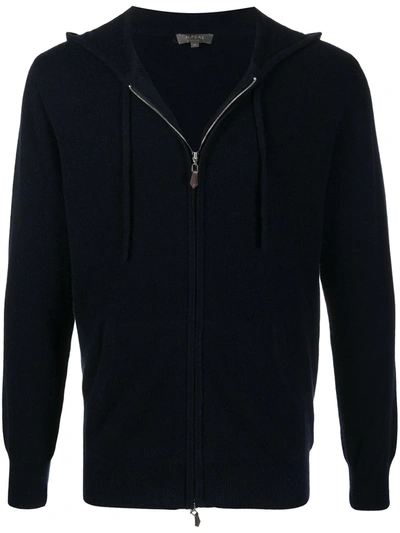 N•peal Zipped Cashmere Hoodie In Blue