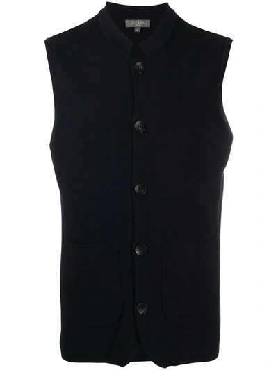 N•peal Silk And Cashmere Waistcoat In Blue