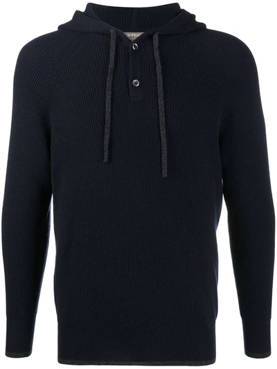 N•peal Hooded Cashmere Jumper In Blue