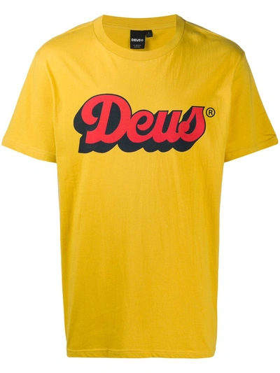Deus Ex Machina Fuzz Logo-print T-shirt In Yellow