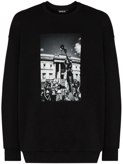 What We Seee + Misan Harriman Megaphone Photograph-print Sweatshirt In Black