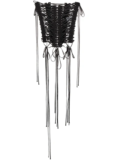 Dolce & Gabbana Lace-up Sleeveless Corset In Black