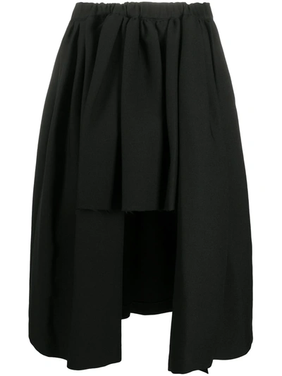 Comme Des Garçons Asymmetric Flared Skirt In Black