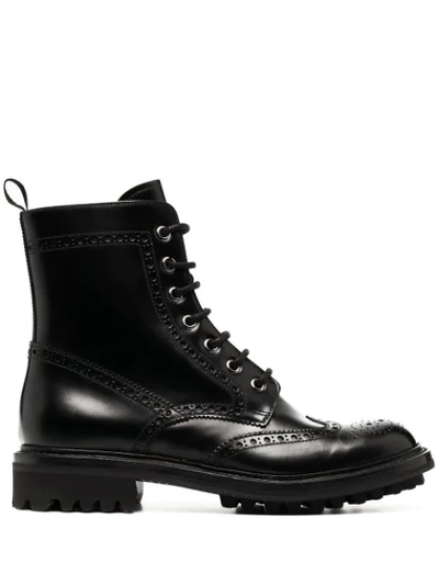 Church's Cammy Brogue Lace-up Boots In Black