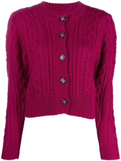 Isabel Marant Étoile Cable Knit Cardigan In Pink