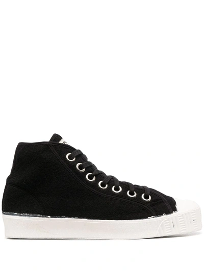Spalwart Distressed-finish High Top Sneakers In Black