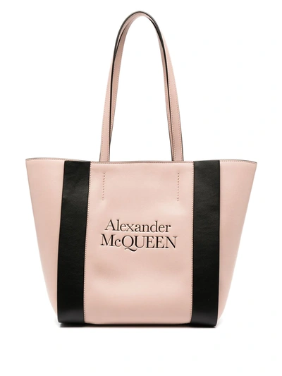 Alexander Mcqueen Pink Logo-print Tote Bag