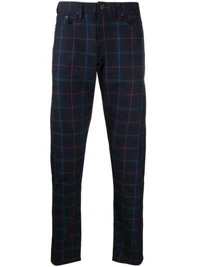 Ps By Paul Smith Tartan Check Tapered Trousers In Blue