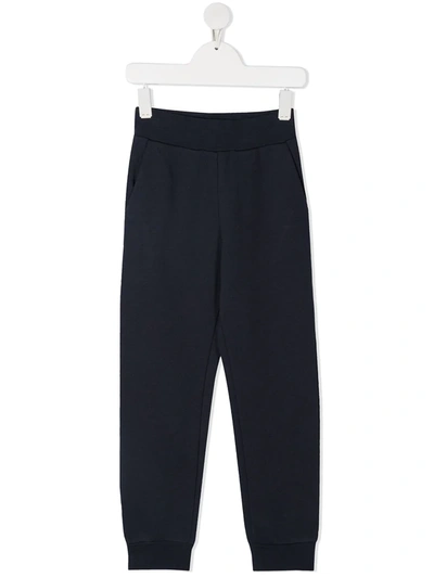 Fay Kids' Logo-print Track Trousers In Blue