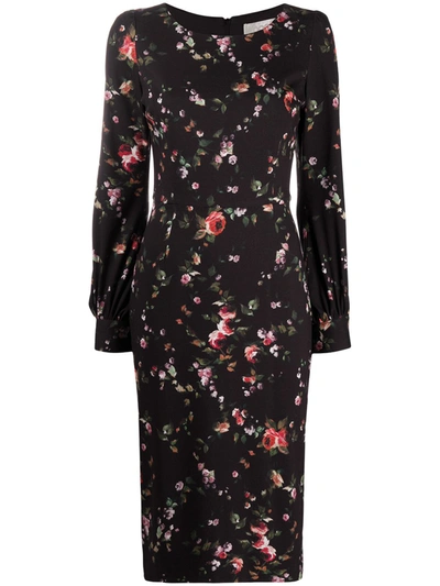 Goat Karis Floral Print Dress In Black