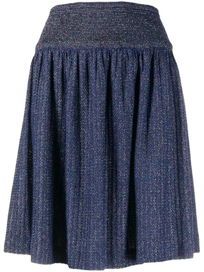 Pre-owned Missoni Knitted Lurex Skirt In Blue