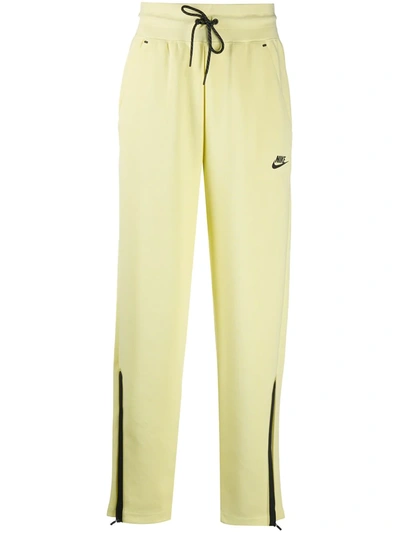Nike Contrasting Panel Detail Track Trousers In Yellow