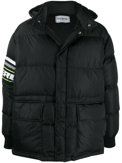 Iceberg Down-filled Padded Coat In Black