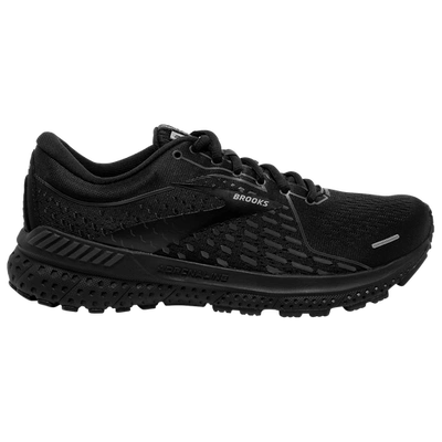 Brooks Women's Wide Width Adrenaline Gts 21 Running Sneakers From Finish Line In Black, Ebony