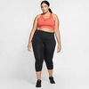 Nike Women's One Crop Training Tights (plus Size) In Black