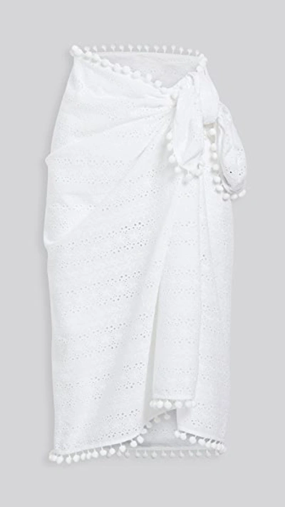 Playa Lucila Eyelet Sarong In White