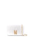 Moschino Quilted Leather Crossbody Bag In White