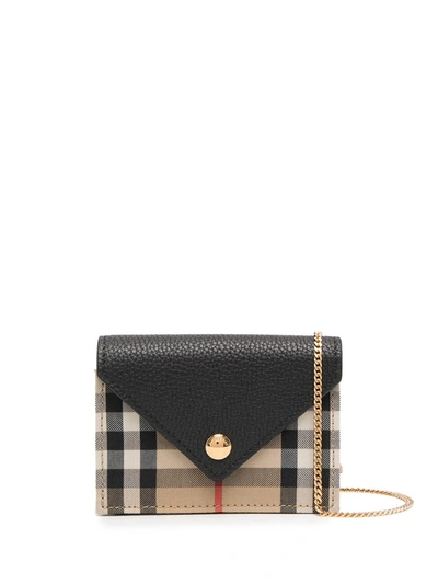 Burberry Vintage Check Card Case In Brown